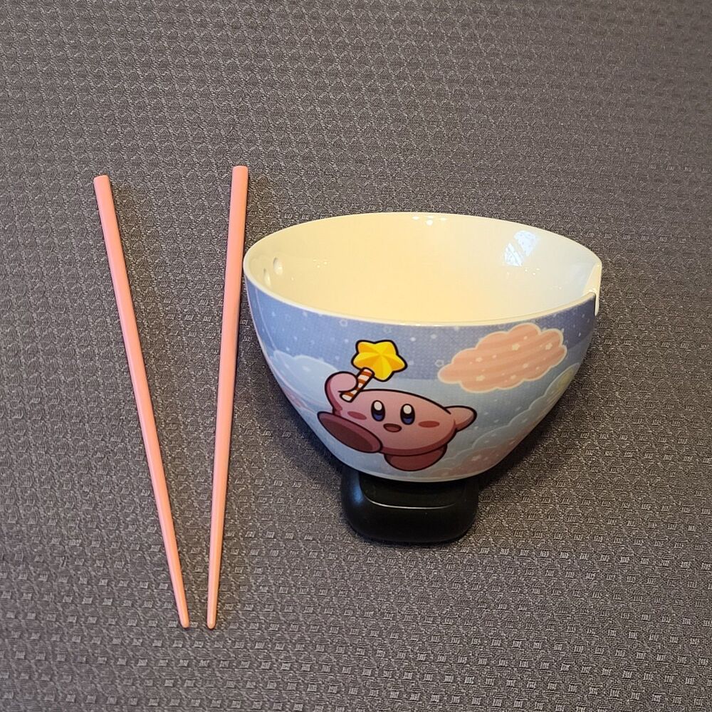 Kirby Noodle Bowl With Chopsticks Nintendo's Kirby Dreamland 20 Ounces